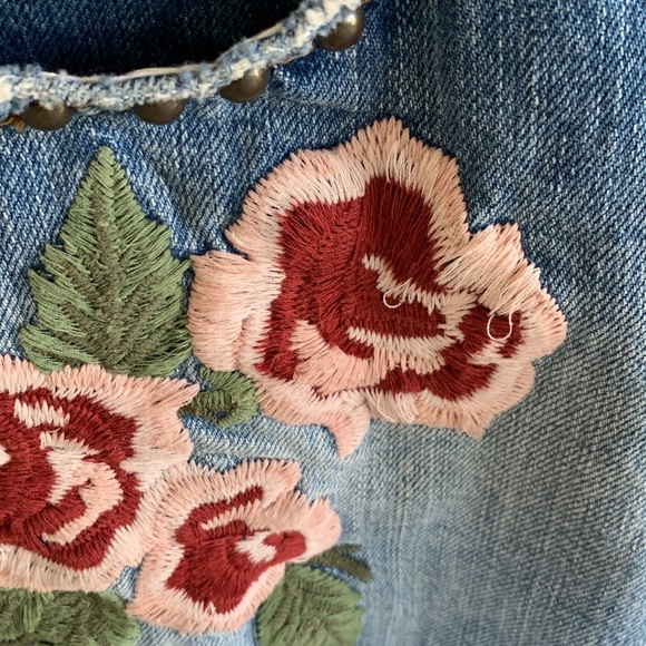 Free People Embroidered Denim mini skirt - Picture 3 of 4